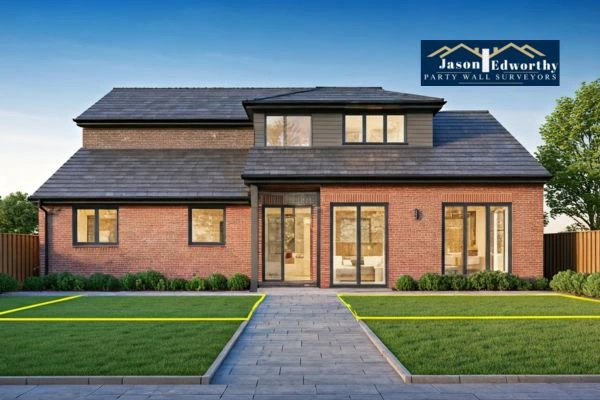 Home extension focusing on boundary line Thatcham
